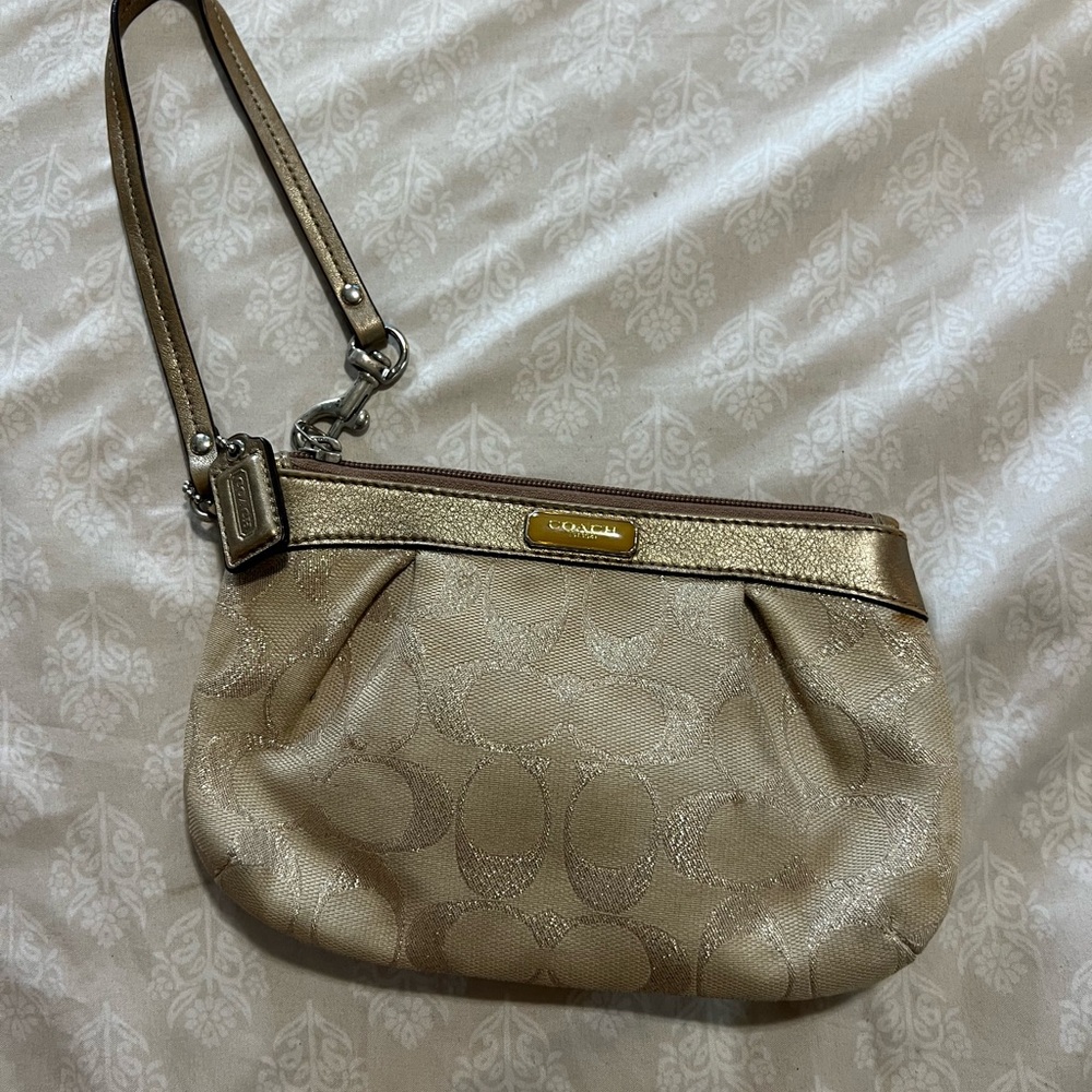 Coach Metallic Gold Wristlet